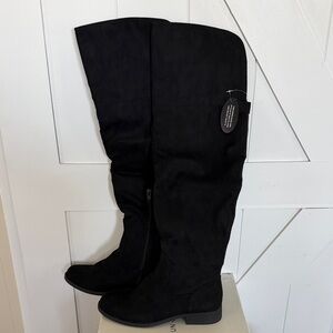 NWT Sun + Stone Black Allicce Over-the-Knee Boots, Black, Size 9